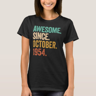 Awesome Since October 1954 68 Years Old 68th Birth T-Shirt