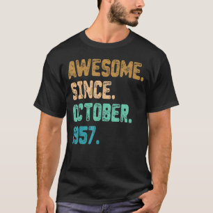 Awesome Since October 1957 Vintage 65th Birthday T-Shirt