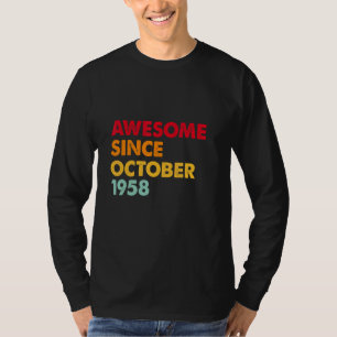 Awesome Since October 1958 64th Birthday Gifts 64 T-Shirt