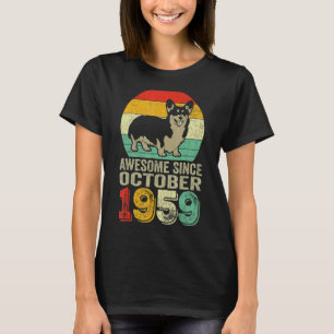 Awesome Since October 1959 63rd Birthday  Dog T-Shirt