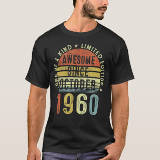 Awesome Since October 1960 62 Years Old 62nd Birth T-Shirt