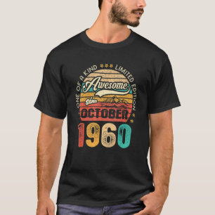 Awesome Since October 1960 62 Years Old 62nd Birth T-Shirt