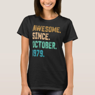 Awesome Since October 1979 Vintage 43rd Birthday T-Shirt