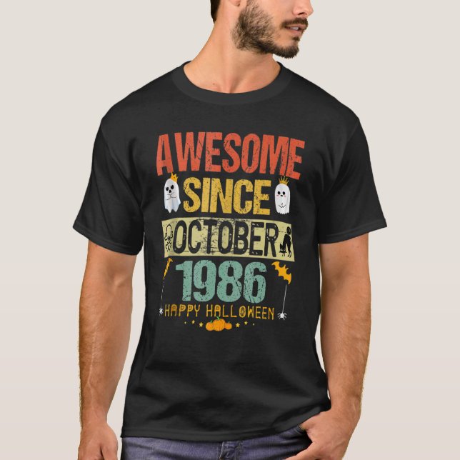 Awesome Since October 1986 36th Birthday costume H T-Shirt (Front)