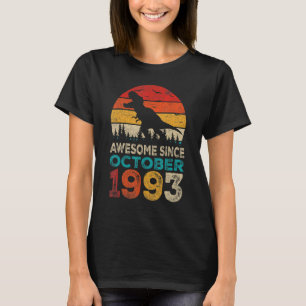 Awesome Since October 1993 29th Birthday Boy Dinos T-Shirt