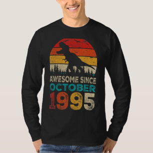Awesome Since October 1995 27th Birthday Boy Dinos T-Shirt