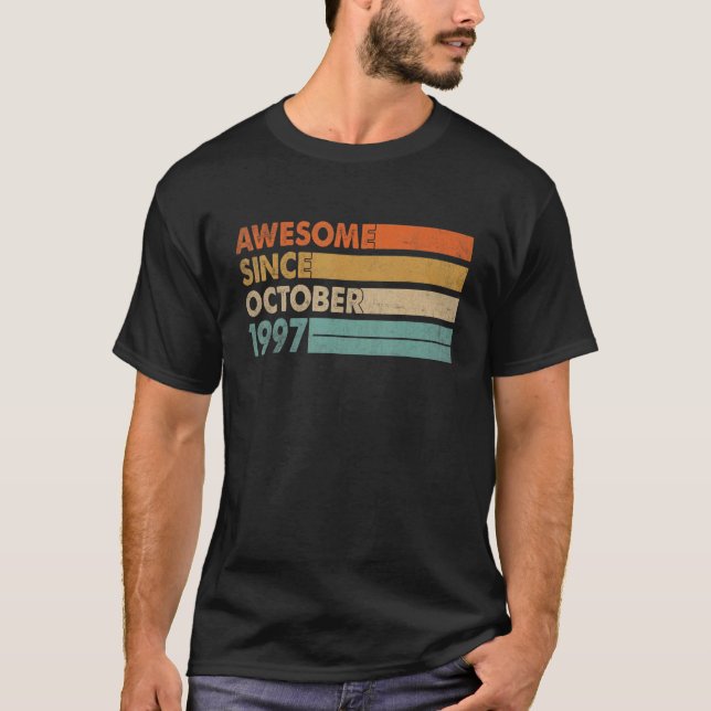 Awesome Since October 1997 25th Birthday Boys 25 Y T-Shirt (Front)