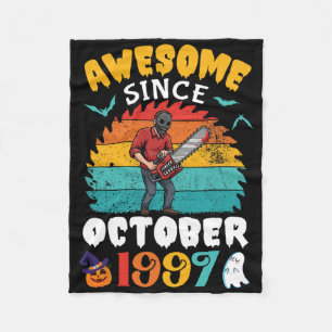 Awesome Since October 1997 Halloween Birthday 28 Y Fleece Blanket