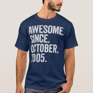 Awesome Since October 2005 17th Birthday Gift 17 Y T-Shirt