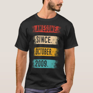 Awesome Since October 2009 13 Years Old 13th Birth T-Shirt
