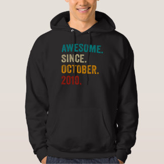 Awesome Since October 2010 12th Birthday  12 Years Hoodie