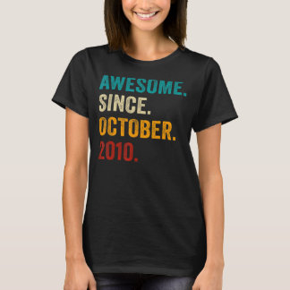 Awesome Since October 2010 12th Birthday  12 Years T-Shirt
