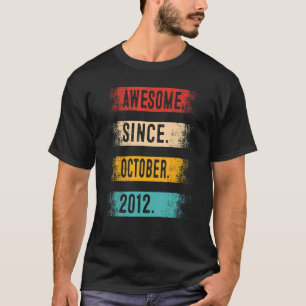 Awesome Since October 2012 10 Years Old 10th Birth T-Shirt