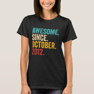 Awesome Since October 2012 10th Birthday  10 Years T-Shirt