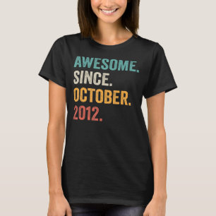 Awesome Since October 2012 10th Birthday 10 Years T-Shirt
