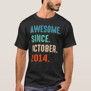 Awesome Since October 2014 8th Birthday 8 Years Ol T-Shirt