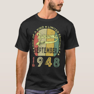 Awesome Since September 1948 74 Years Old 74th Bi T-Shirt