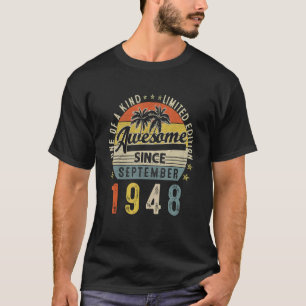Awesome Since September 1948 Vintage 74th Birthday T-Shirt