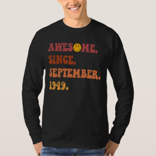Awesome Since September 1949 Retro Groovy 73 Year T-Shirt
