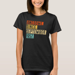 Awesome Since September 1957 Vintage 65th Birthday T-Shirt