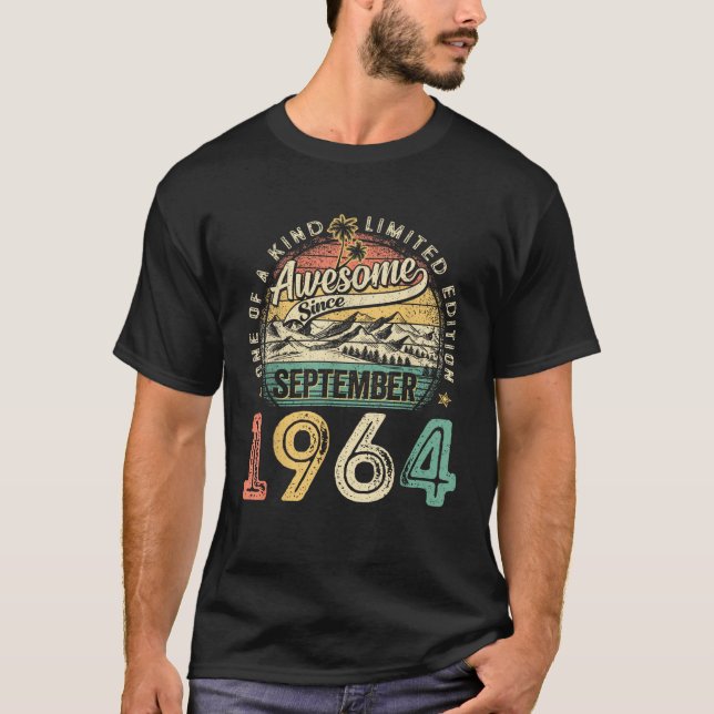 Awesome since September 1964 60 Years Old 60th Bir T-Shirt (Front)