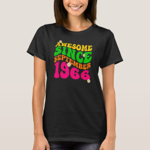 Awesome Since September 1966 Birthday Groovy Retro T-Shirt