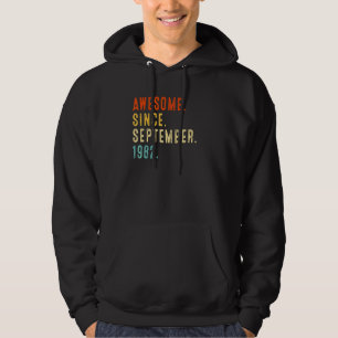 Awesome Since September 1982 Vintage 40th Birthday Hoodie