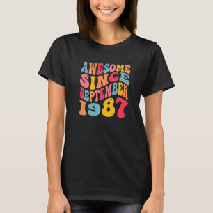 Awesome Since September 1987 35 Years Retro 35th B T-Shirt