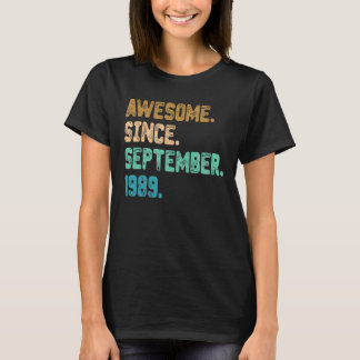Awesome Since September 1989 Vintage 33rd Birthday T-Shirt