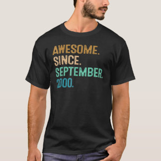 Awesome Since September 2000 22nd Birthday 22 Year T-Shirt