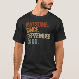 Awesome Since September 2000 22nd Birthday 22 Year T-Shirt