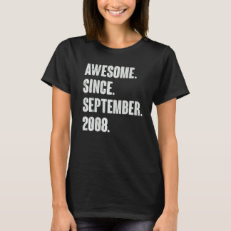 Awesome Since September 2008 14 Year Old 14th Birt T-Shirt