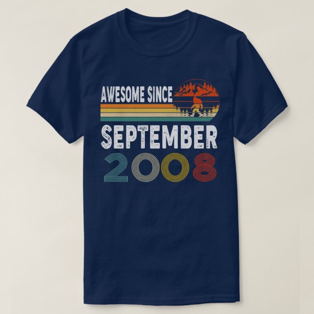 Awesome Since September 2008 T-Shirt (Design Front)