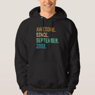 Awesome Since September 2008 Vintage 14th Birthday Hoodie