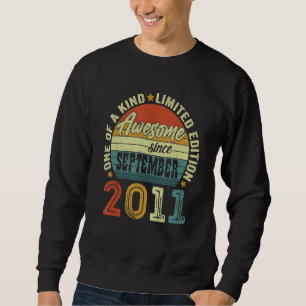 Awesome Since September 2011 11 Years Old 11th Bir Sweatshirt