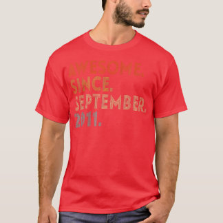 Awesome Since September 2011 Vintage 11th Birthday T-Shirt