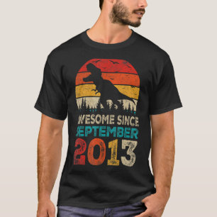 Awesome Since September 2013 9th Birthday Boy Dino T-Shirt
