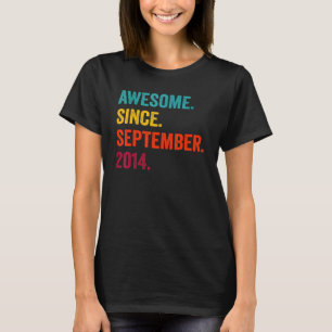 Awesome Since September 2014 8th Birthday 8 Years T-Shirt