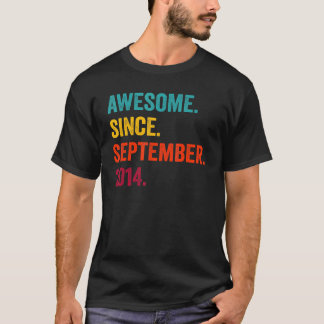 Awesome Since September 2014 8th Birthday  8 Years T-Shirt