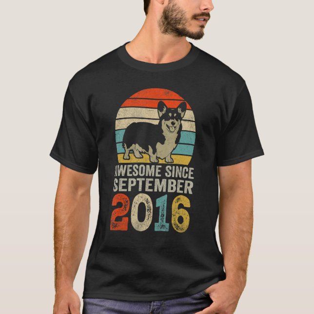 Awesome Since September 2016 6th Birthday  Dog T-Shirt (Front)