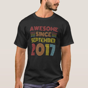 Awesome Since September 2017 5 Year Old 5th Birthd T-Shirt