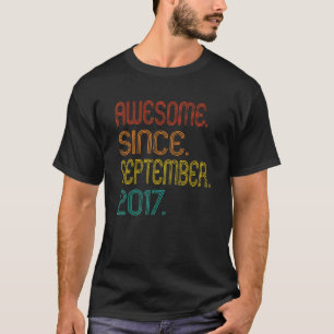 Awesome Since September 2017 5th Birthday  5 Year  T-Shirt