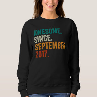 Awesome Since September 2017 5th Birthday  5 Years Sweatshirt