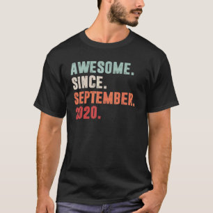 Awesome Since September 2020 2nd Birthday  2 Years T-Shirt