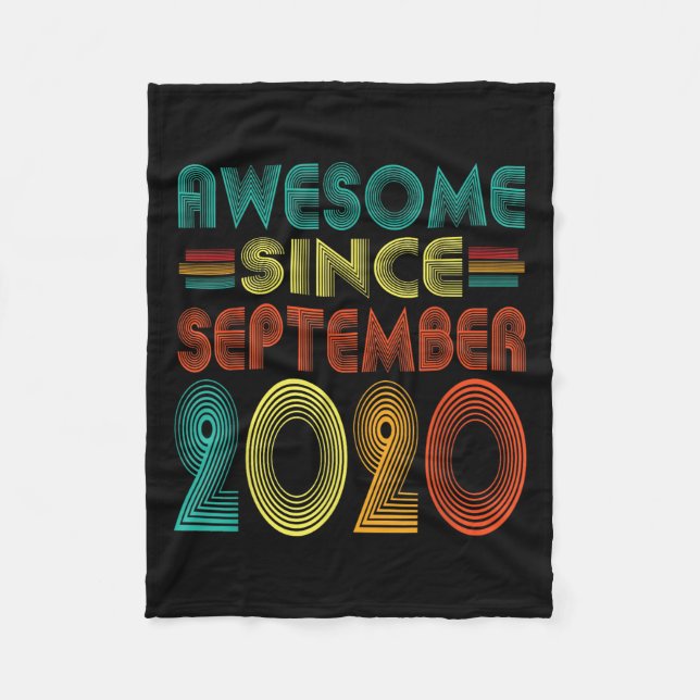 Awesome Since September 2020 Years 5th Bday Funny  Fleece Blanket (Front)