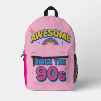 Awesome Since the 90s – Colourful Retro Y2K Style  Printed Backpack