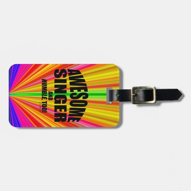 Awesome Singer Luggage Tag (Front Horizontal)