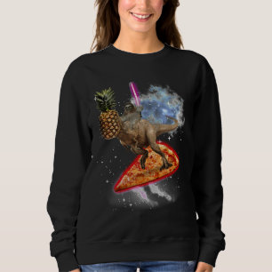 Awesome Skull Dino Sloth Sabre In Space With Pizza Sweatshirt