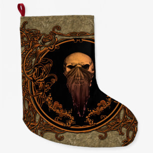 Awesome skull large christmas stocking