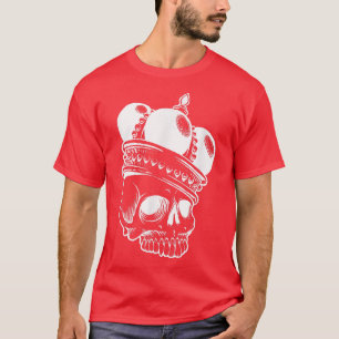 Awesome Skull with Crown Skeleton Bones and Pirate T-Shirt